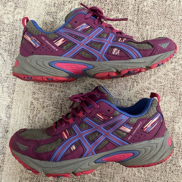 ASICS Purple Gel Venture 5 Lace Up Woman’s Running Sneakers Size 7.5 US - Picture 1 of 6